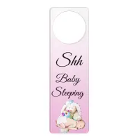 Shh Baby Sleeping Do Not Disturb Sign Door Hanger
