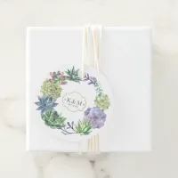 Succulents and Sparkle Wedding Wreath ID515 Favor Tags