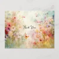 Impressionist Style Floral Thank You Postcard