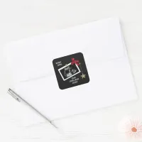 Christmas Birth Announcement Baby Ultrasound  Square Sticker