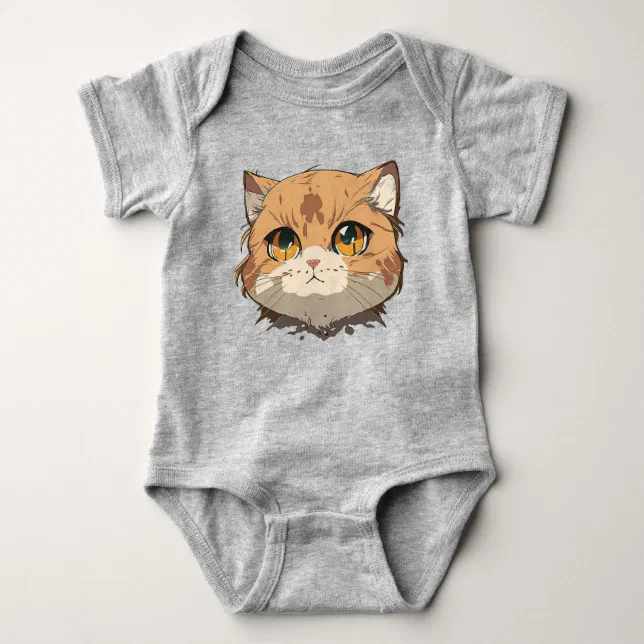 Anime Cat Face Baby Bodysuit