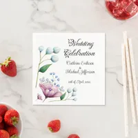 Elegant Floral Wedding Soft Botanical Romance Napkins