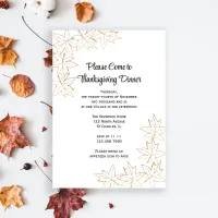 Maple Leaf Edge Thanksgiving Dinner Invitation