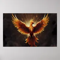 Fiery Phoenix Cushion Poster