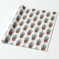 Potted Succulent Houseplant Wrapping Paper