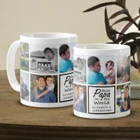 Best Papa in the World Father's Day Photo Collage Coffee Mug