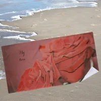 Red roses like velvet  beach towel