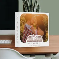 Mr & Mrs White & Rose Gold Keepsake Photo album 3 Ring Binder