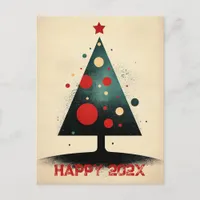 Minimalistic Christmas Tree Holiday Postcard