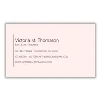 Simple Modern Blush Pink Real Estate Professional  Business Card