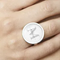 Personalize Monogram Initial Name Ring