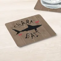 Shark Bait Great White Shark Attack Fun Square Paper Coaster