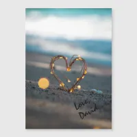 Sparkling Heart on Beach | Unique Magnet Valentine