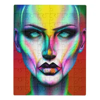 Cool and Creepy Colorful Androgynous Robot  Jigsaw Puzzle