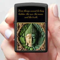 Buddhist Carving With Leaves & Orbs Generative AI Zippo Lighter