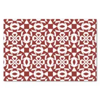 Geometric Christmas Snowflake Red And White Tissue Paper