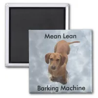 Cute Brown Dachshund Barking Machine Magnet