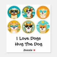 Cute Dog Lover Round Sticker