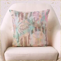 Pretty Vintage Daisies Throw Pillow