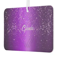 Modern Purple Brushed Metal with Silver Monogram | Air Freshener