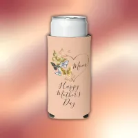 Happy Mother's Day: Heart & Butterflies | Seltzer Can Cooler