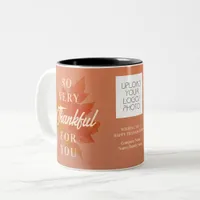 Maple Leaf Burnt Orange Thanksgiving Promotional Two-Tone Coffee Mug