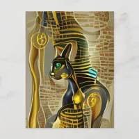 Ancient Egyptian Cat Goddess Bastet AI Art Postcard