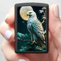 Eagle Silhouetted Against A Full Moon Zippo Lighter