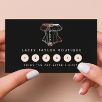 Vintage Corset Logo Lingerie Boutique Loyalty Card