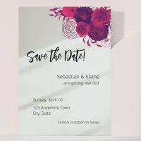 Hot Pink & Bold Magenta Floral & Sunlight Wedding Save The Date