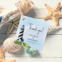 Watercolor Lighthouse Wedding Thank You Favor Tags