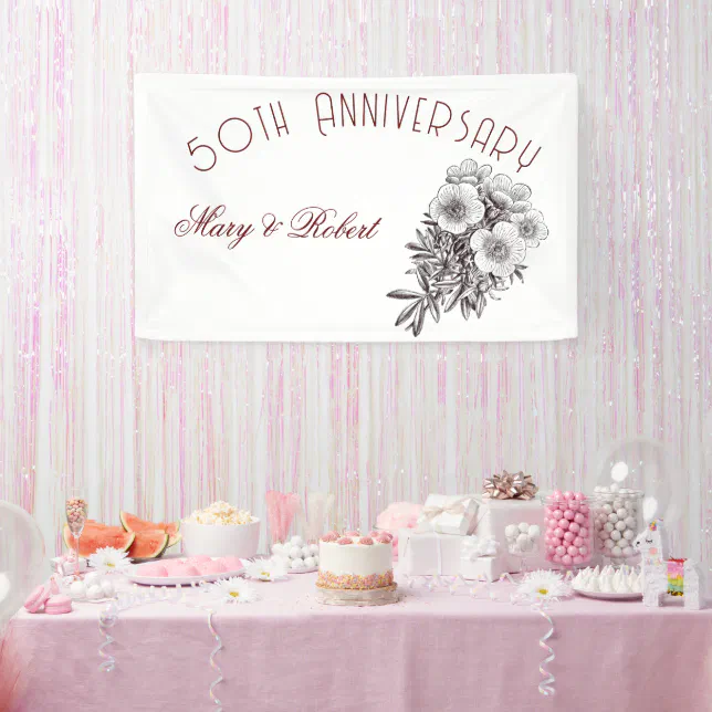 Flourished 50th anniversary - personalized  banner