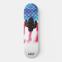 *~* Military CACTUS Red White Blue Flag Skateboard