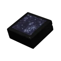 Snowflakes with Midnight Blue Background Gift Box