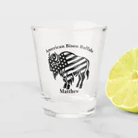 Patriotic Gold Bison Design Shot Glass