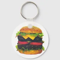 Double Deluxe Hamburger with Cheese Keychain