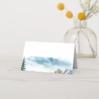 Winter Lake Nature Wedding Place Card