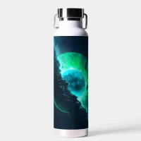 Emerald Lunar Core Cracking Open DALL-E AI Art Water Bottle