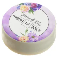 Pretty Purple Flowers Floral Wedding Personalized Chocolate Covered Oreo