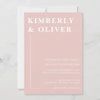 Simple Modern Minimal Blush Wedding Invitation