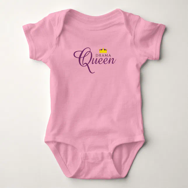 Funny Drama Queen with Royal Crown Baby Bodysuit