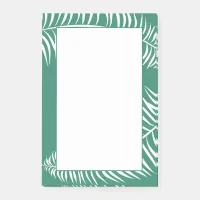 Tropical Palm Leaf Verdant Green and White Post-it Notes