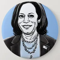 Kamala Harris Caricature Political Button