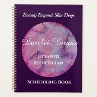 Elegant Pink Purple Watercolor Esthetician Planner