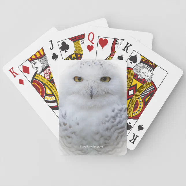 Beautiful, Dreamy and Serene Snowy Owl Poker Cards