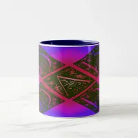 Dad Fancy Text Purple and Blue Two-Tone Coffee Mug