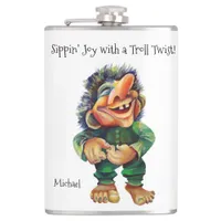 Cheeky Christmas Troll and Tree Delight Flask