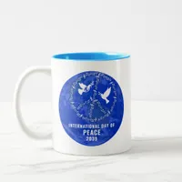 World Peace Sign Doves Peace on Earth Day Logo Two-Tone Coffee Mug