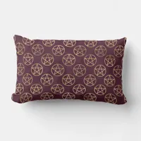 Gold Pentagrams Lumbar Pillow