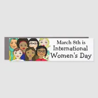 March 8th is International Women's Day Car Magnet